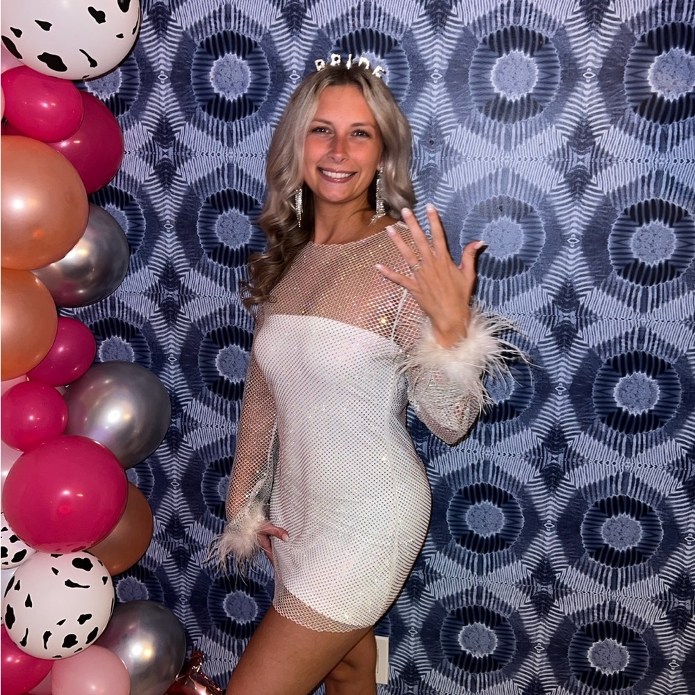 12th tribe rhinestone dress size medium with matching strapless under dress O/S